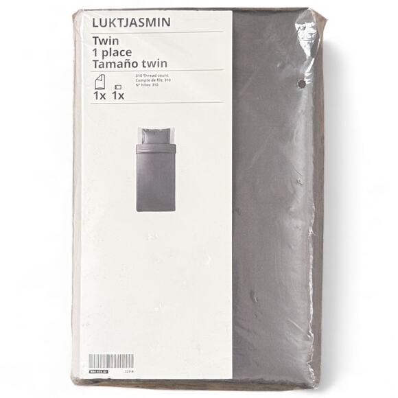 IKEA LUKTJASMIN Dark Gray Duvet Cover and Pillowcase - Picture 3 of 4